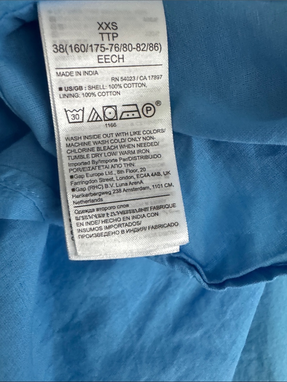 Banana Republic 100% Cotton Light Blue Long Dress Size XXS - Picture 11 of 14